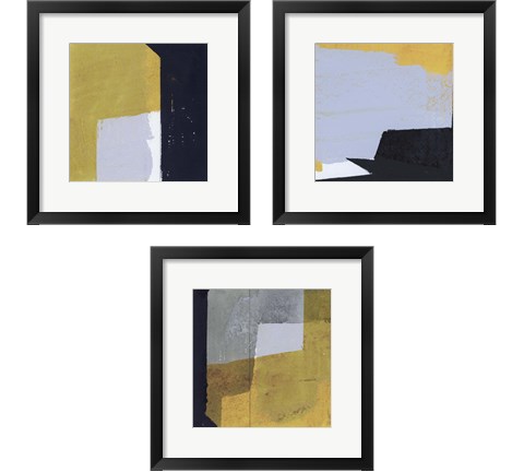 Black & Yellow 3 Piece Framed Art Print Set by Bellissimo Art