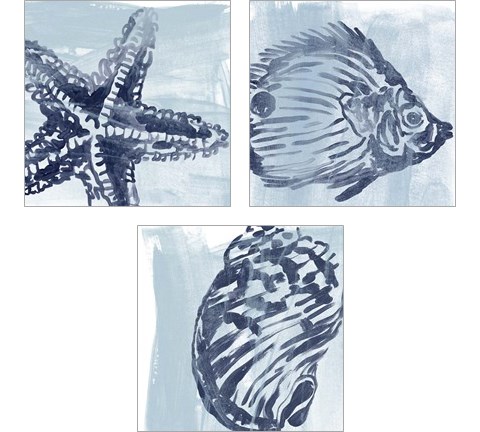 Ocean Study 3 Piece Art Print Set by June Erica Vess