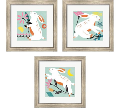 Easter Bunnies 3 Piece Framed Art Print Set by Melissa Wang