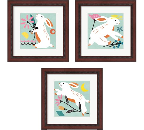 Easter Bunnies 3 Piece Framed Art Print Set by Melissa Wang