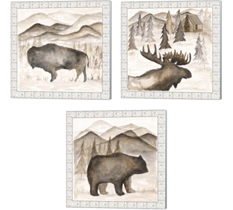 Forest Animal 3 Piece Canvas Print Set by Cindy Shamp