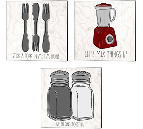 Kitchen Sayings 3 Piece Canvas Print Set by Valerie Wieners
