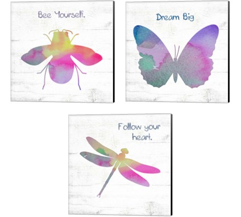 Inspirational Insect 3 Piece Canvas Print Set by Valerie Wieners