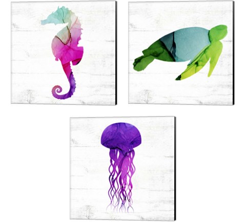 Jelly Fish & Friends 3 Piece Canvas Print Set by Valerie Wieners