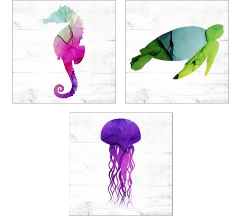 Jelly Fish & Friends 3 Piece Art Print Set by Valerie Wieners