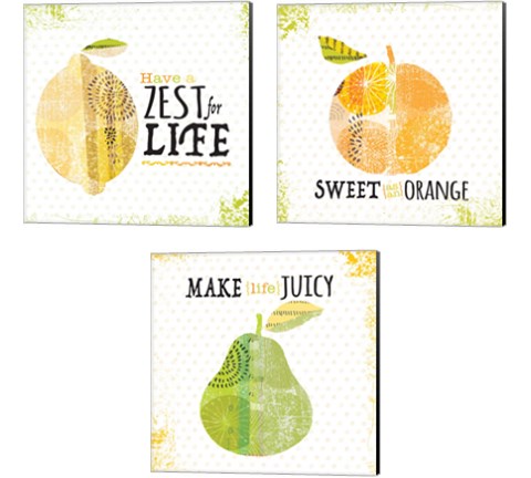 Inspirational Fruit 3 Piece Canvas Print Set by JMB Designs