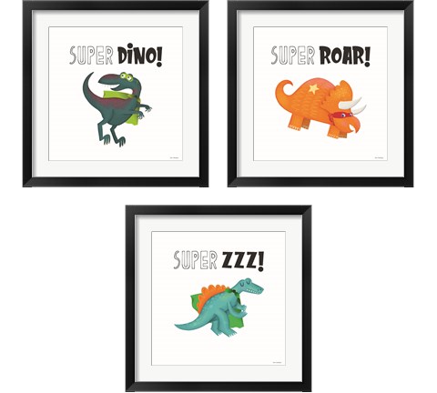 Super Dino 3 Piece Framed Art Print Set by Seven Trees Design