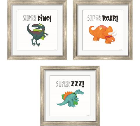 Super Dino 3 Piece Framed Art Print Set by Seven Trees Design