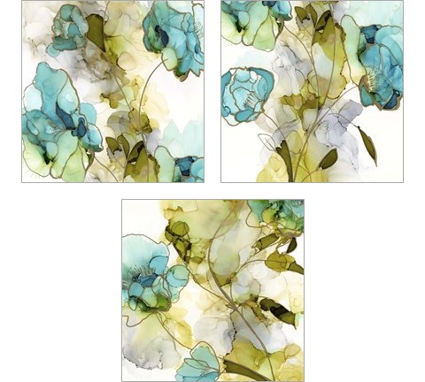 Flower Facets 3 Piece Art Print Set by Jennifer Goldberger