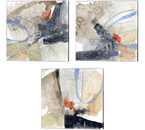 Abstract Coordinates 3 Piece Canvas Print Set by Jennifer Goldberger