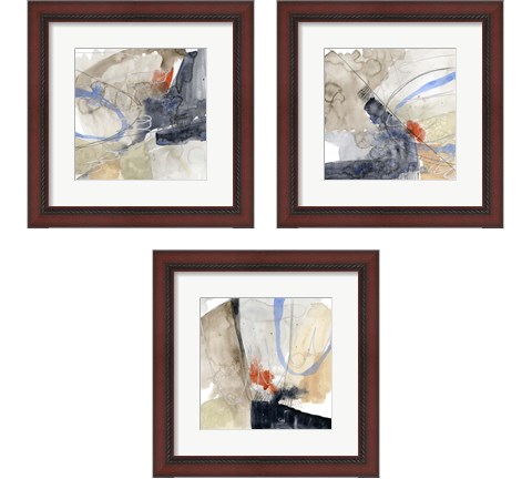 Abstract Coordinates 3 Piece Framed Art Print Set by Jennifer Goldberger