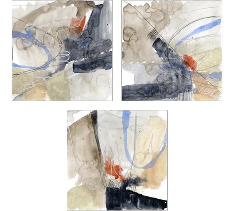 Abstract Coordinates 3 Piece Art Print Set by Jennifer Goldberger