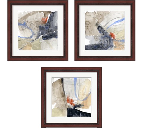 Abstract Coordinates 3 Piece Framed Art Print Set by Jennifer Goldberger