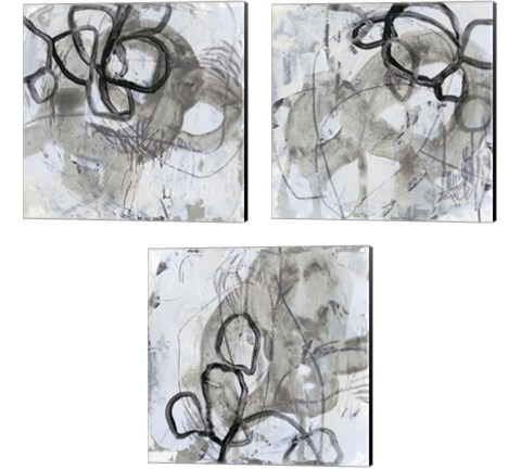 Neutral Swipe 3 Piece Canvas Print Set by June Erica Vess