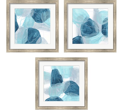 Blue Trance 3 Piece Framed Art Print Set by June Erica Vess