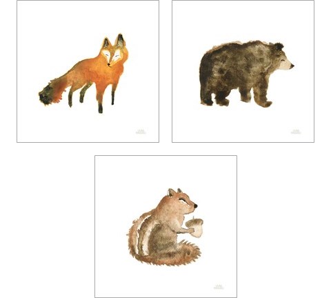 Woodland Whimsy  3 Piece Art Print Set by Laura Marshall