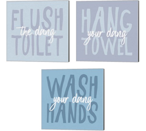 Bathroom Advice 3 Piece Canvas Print Set by Wild Apple Portfolio