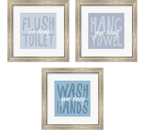 Bathroom Advice 3 Piece Framed Art Print Set by Wild Apple Portfolio
