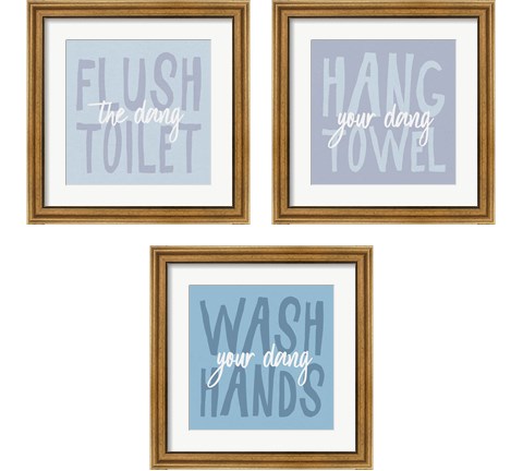 Bathroom Advice 3 Piece Framed Art Print Set by Wild Apple Portfolio