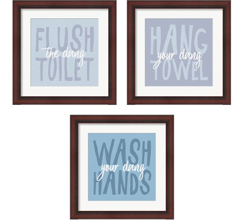 Bathroom Advice 3 Piece Framed Art Print Set by Wild Apple Portfolio
