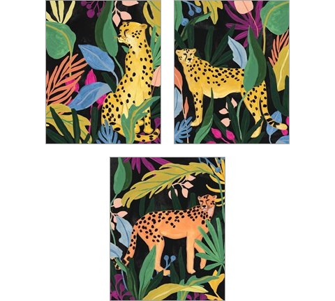 Cheetah Kingdom 3 Piece Art Print Set by June Erica Vess