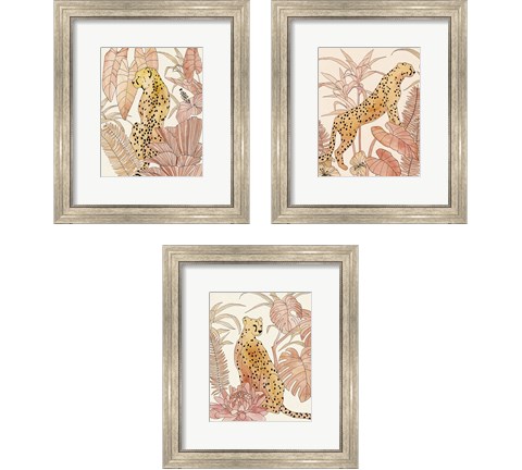 Blush Cheetah 3 Piece Framed Art Print Set by Annie Warren