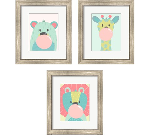 Colorful Kids Animals 3 Piece Framed Art Print Set by Kyra Brown