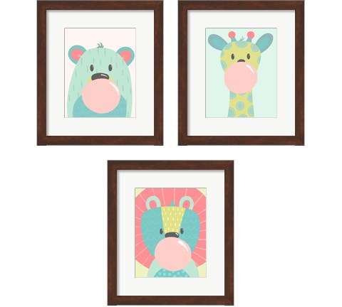 Colorful Kids Animals 3 Piece Framed Art Print Set by Kyra Brown