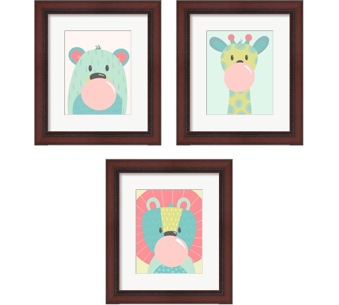 Colorful Kids Animals 3 Piece Framed Art Print Set by Kyra Brown