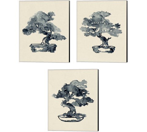 Indigo Bonsai 3 Piece Canvas Print Set by Jacob Green