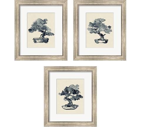 Indigo Bonsai 3 Piece Framed Art Print Set by Jacob Green