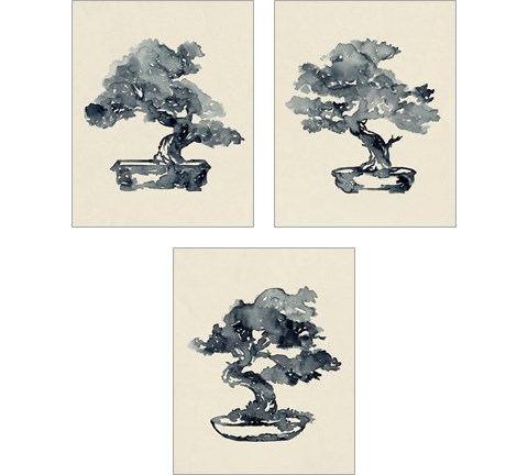 Indigo Bonsai 3 Piece Art Print Set by Jacob Green