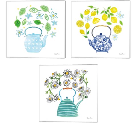 Organic Tea  3 Piece Canvas Print Set by Farida Zaman