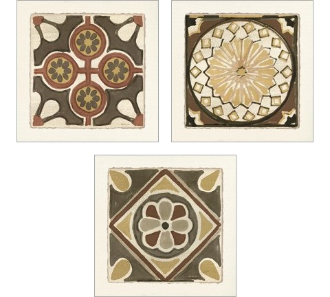 Moroccan Tile Pattern 3 Piece Art Print Set by Stellar Design Studio