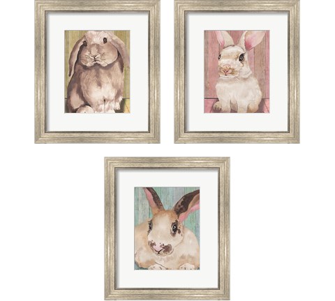 Bunny  3 Piece Framed Art Print Set by Elizabeth Medley