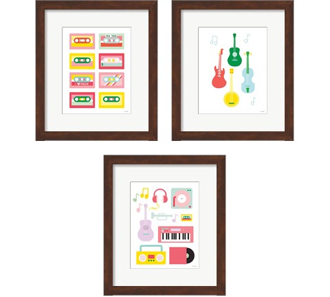 Lets Listen to Music 3 Piece Framed Art Print Set by Ann Kelle