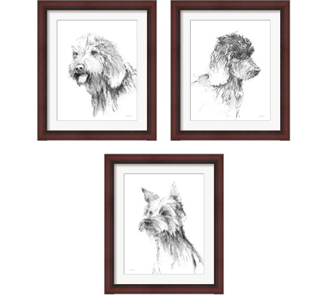 Traditional Dog Sketch 3 Piece Framed Art Print Set by Avery Tillmon