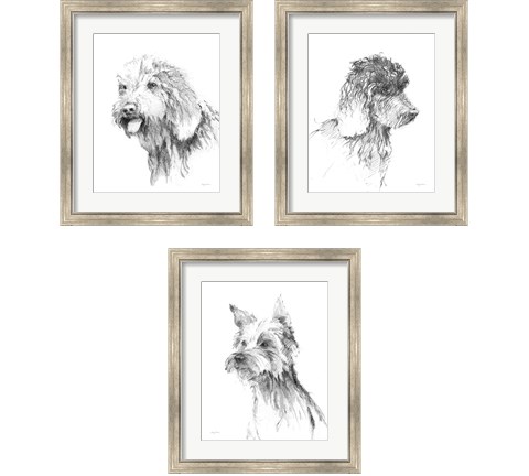 Traditional Dog Sketch 3 Piece Framed Art Print Set by Avery Tillmon