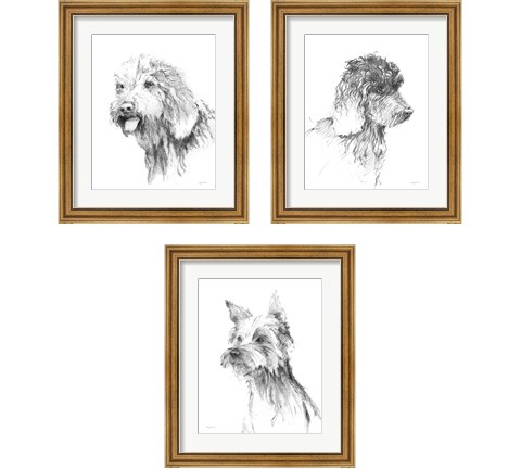 Traditional Dog Sketch 3 Piece Framed Art Print Set by Avery Tillmon