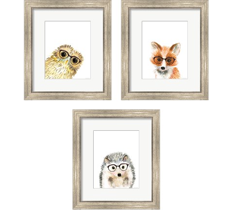 Animal in Glasses 3 Piece Framed Art Print Set by Mercedes Lopez Charro