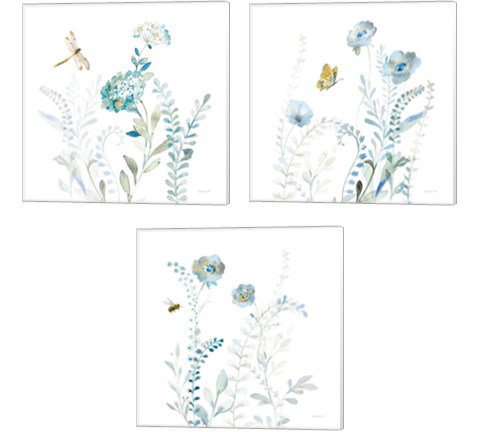 Blues of Summer 3 Piece Canvas Print Set by Danhui Nai