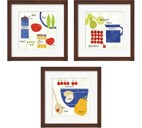 Cooking it 3 Piece Framed Art Print Set by Sue Schlabach