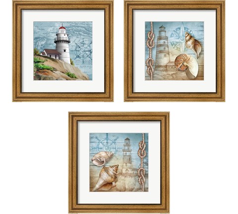 Lighthouse 3 Piece Framed Art Print Set by Tom Wood