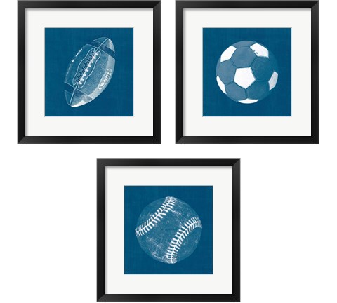 Ball Four Blueprint 3 Piece Framed Art Print Set by Wild Apple Portfolio