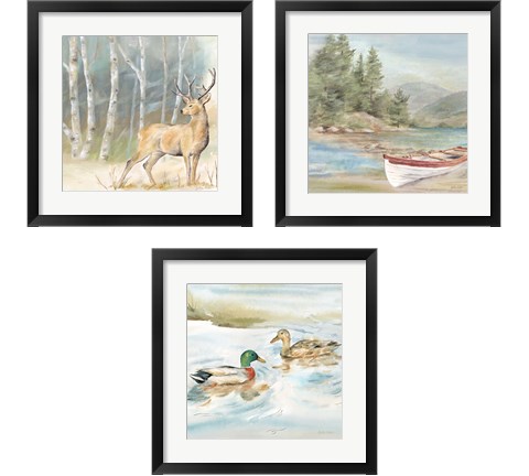 Woodland Reflections 3 Piece Framed Art Print Set by Cynthia Coulter