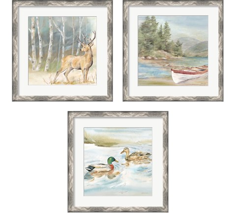 Woodland Reflections 3 Piece Framed Art Print Set by Cynthia Coulter