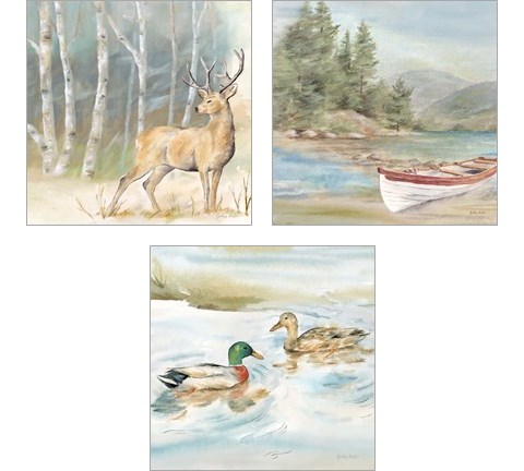 Woodland Reflections 3 Piece Art Print Set by Cynthia Coulter