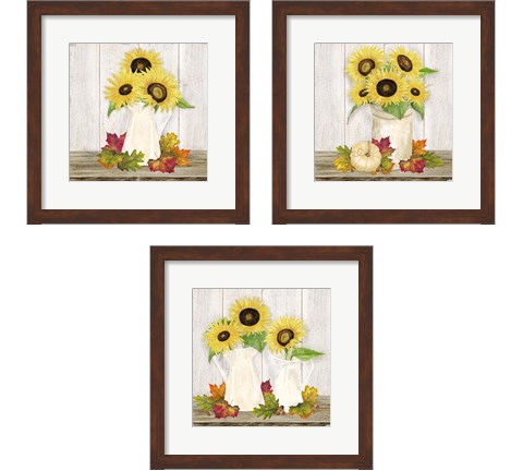 Fall Sunflowers 3 Piece Framed Art Print Set by Tara Reed