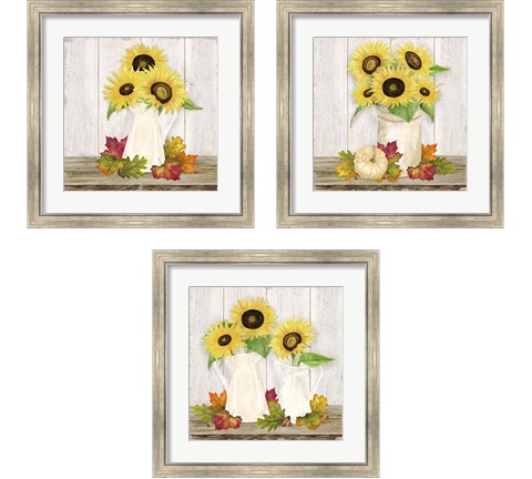 Fall Sunflowers 3 Piece Framed Art Print Set by Tara Reed