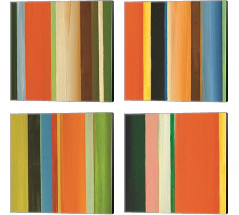 Hampton Abstract Stripe 4 Piece Canvas Print Set by Fran Chandler